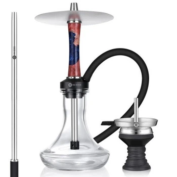 Кальян Yimi Hookah Woodz Red-Blue 40 см эпоксидка-дерево Ø 13 мм full set красно-синий