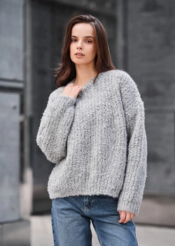 Жіночий Светр Стаф Світло-сірий В'язаний Оверсайз Кофта Гольф Staff Gi Light Gray Oversize M-L (361314)