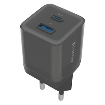 Мережевий зарядний пристрій Proove Pure GaN Plus QC PD 30W USB-C USB-A Black (6901111883732)