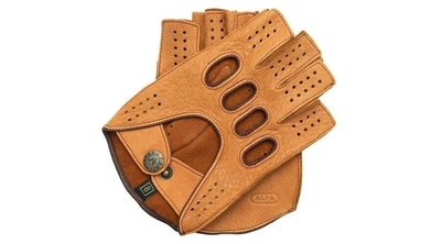 Перчатки автомобильные мужские натуральная кожа Alpa Gloves митенки 1015-18 коричневые размер 8