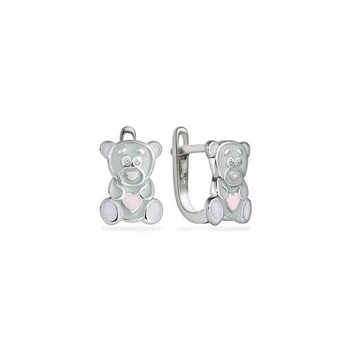 Серебряные сережки детские Мишки