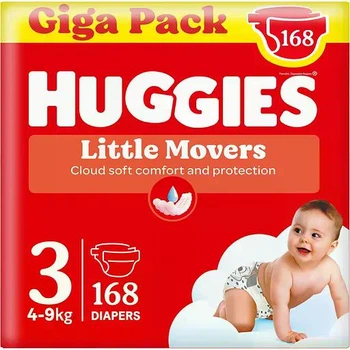 Підгузки Huggies Little Movers Box розмір 3 (4-9 кг), 168 шт