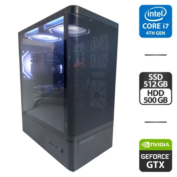 Компьютер Prologix GM-01MAV Tower / Intel Core i7-4790K (4 (8) ядра по 4.0 - 4.4 GHz) / 24 GB DDR3 / 512 GB SSD + 500 GB HDD / nVidia GeForce GTX 1650, 4 GB GDDR6, 128-bit / 500W б/у