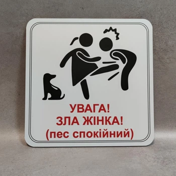 Табличка Обережно. Зла господиня 25 см