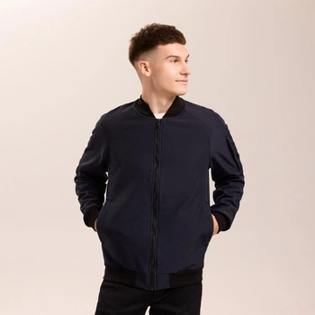 Мужской демисезонный бомбер SoftShell XL темно-синий (OWbb3167db)
