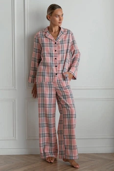 Пижама Forli Пижамный костюм из фланели с брюками Zephyr XL/XXL Розовый FL0073-20-69_XL/XXL