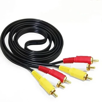 Кабель мультимедійний 3RCA до 3RCA 1,5 м, випадковий колір