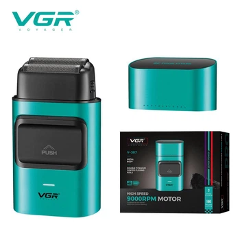 Электробритва VGR V-307 GREEN шейвер, двойное лезвие, 2000mAh, 9000 RPM