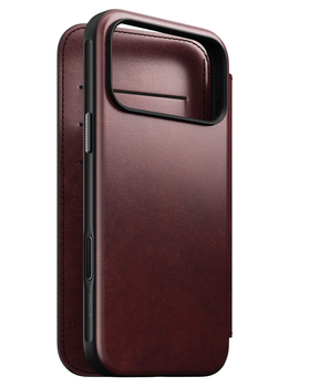 Кожаный чехол-книжка Nomad Modern Folio Horween Burgundy для iPhone 17 Pro