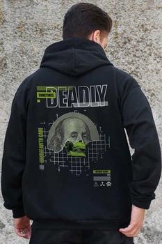 Чоловіче Утеплене Зіп Худі На Флісі Зіпер З Принтом Deadly Kane Black S/M (8055796)