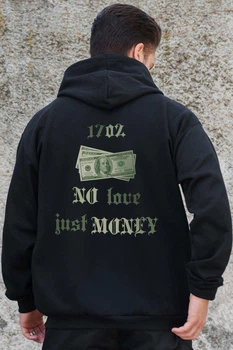 Чоловіче Утеплене Зіп Худі На Флісі Зіпер З Принтом Dollar Kane Black S/M (8055802)