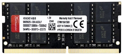 Оперативна пам'ять Kingston HyperX SODIMM DDR4 8Gb 2400Mhz (HX424S14IB/8)