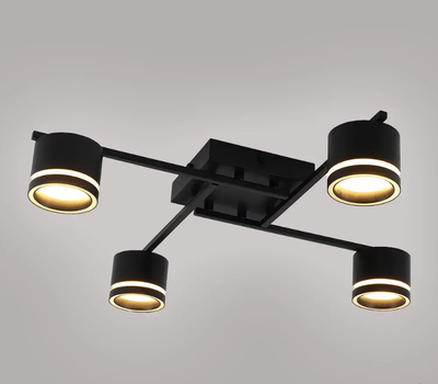 Люстра GELA 4R 600x600x120 мм Чорна на 4 лампи GX53