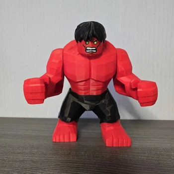Велика колекційна друкована фігурка Червоний Галк (Red Hulk) стиль LEGO. Aivory