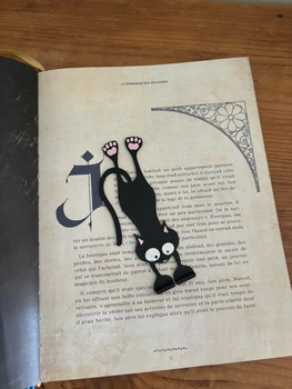 Закладка для книг Кумедний Чорний Кіт, плаский дизайн. Aivory