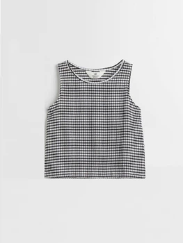 Майка H&M 146см чорно-білий клітинка 250910423921