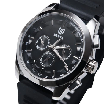 Мужские часы Besta Walker Elastic Black 2 ремешка