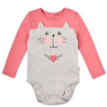 Боди с длинным рукавом для девочки Bembi БД 129 80 см коралловый