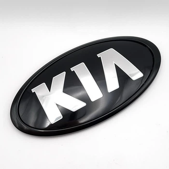 Емблема логотип KIA (ABS, чорний, глянец) 130*65 мм