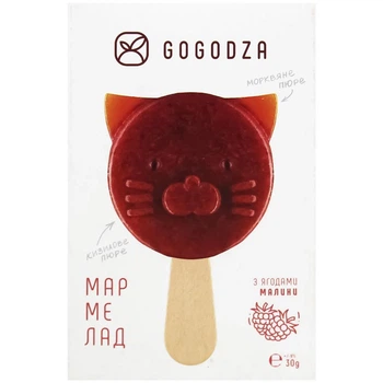 Желейний мармелад Gogodza морква-кизил з ягодами малини 30г