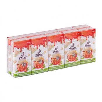 Салфетки косметические Parus Клубника 2 слоя 10 шт. х 10 пачек (4820044170158)