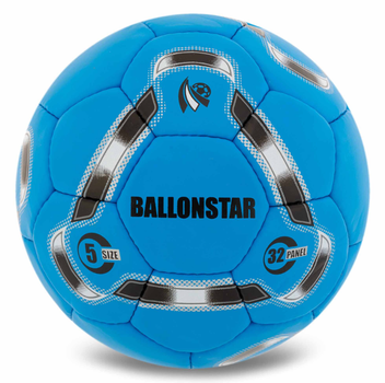 Мяч футбольный №5 PU Гриппи сшит вручную BALLONSTAR FB-5155 Синий