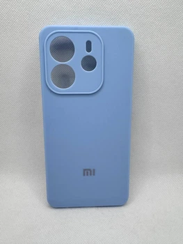 Чехол Silicone Cover Full для Xiaomi Redmi Note 14 4G Global Светло-голубой
