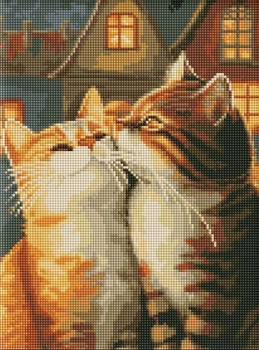 Алмазна мозаїка Закохані котики 30*40см Ідейка (AMO8173)