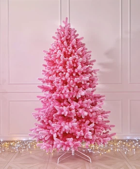 Ёлка Super Lux Marshmallow Pink заснеженная 220 см — HVOYA