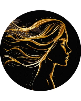 Картина за номерами BrushMe Black на круглому підрамнику "Золотий жіночий образ" 30х30см RCB00122M