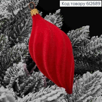Фігурка оксамит "БУРУЛЬКА №5", ЧЕРВОНА, розмір 11*5см, прикраса пластикова