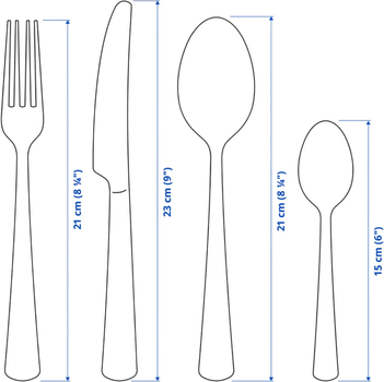 Zestaw sztućców Ikea Sedlig ze stali nierdzewnej 24 elementy Srebrzysty (401.553.11)