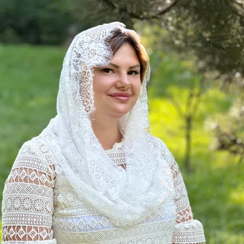Мереживний молочний хомут "Аделіна" для церкви, вінчання і урочистих подій