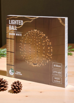 Підвісна світлодіодна куля Livarno Home «StarSphere» 272 LED D-50cm з таймером Теплий білий (7859)