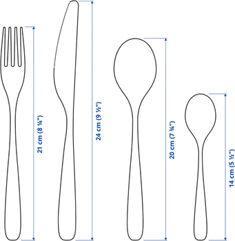 Zestaw sztućców Ikea Tillagd ze stali nierdzewnej 24 elementy Mosiądz (804.744.53)