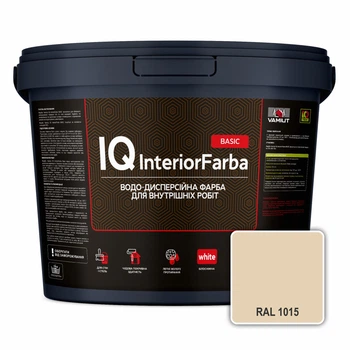 Інтер’єрна фарба VAMIUT IQ InteriorFarba BASIC, RAL 1015 (Слонова кістка), 10 л.