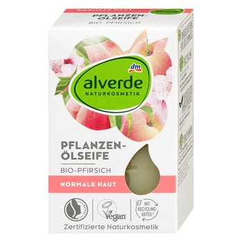 Тверде мило Alverde NATURKOSMETIK з рослинною олією та органічним персиком, 100 г