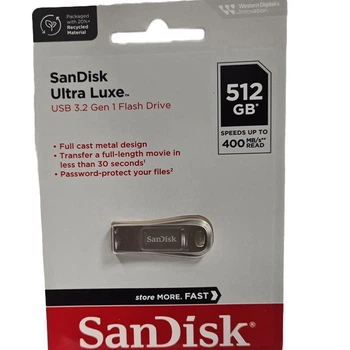 Флеш пямять512Gb SanDisk Ultra Luxе USB3.2 (400Mb/s) metall (58590)