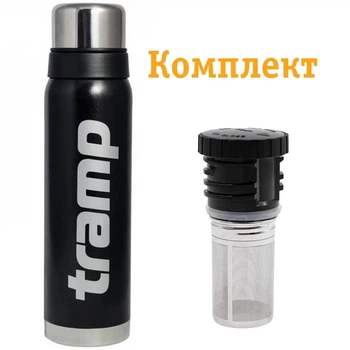 Комплект Tramp Термос 0,75л TRC-031-black + Пробка для термосів Expedition UTRA-287