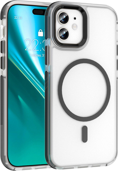 Etui plecki Etteri Icy Mag do Apple iPhone 12 / 12 Pro Black/Transparent (5907504559933)