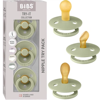 Набір пустушок BIBS Try-it Colour Sage 3 шт. 0-6 міс., розмір 1