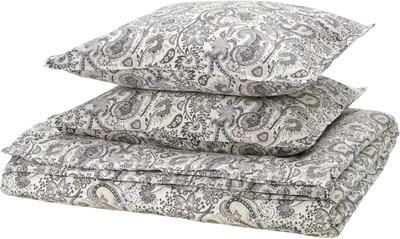 Komplet pościeli Ikea Rodgersia 200 x 200 / 50 x 60 cm Biały/Szary (205.793.87)