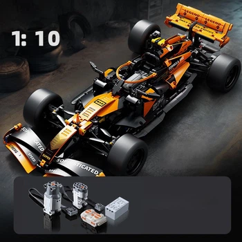 Конструктор на радиоуправлении 1:10 McLaren F1 56 см Формула 1 гоночная машина с мотором и пультом оранжевая