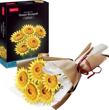 Тривимірні пазли-конструктор Cubic Fun Букет квітів: Жовті соняшники P866h (6944588208660)