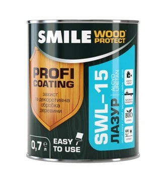 Лазурь SMILE Universal SWL-15, алкідний модифікований уретаном, глянсовий тік 0,75 л
