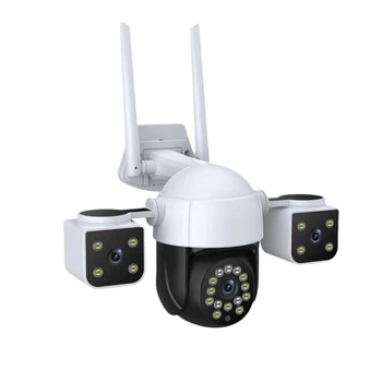 Вулична IP-камера 4G Wi-Fi/LAN з 3 об'єктивами 2+2 Мп, нічним баченням, датчиком руху