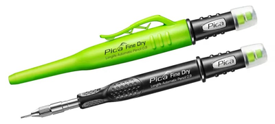 Ołówek automatyczny znacznik budowlany z gumką i wkładem Pica Fine Dry Long Life 7070 0.9 mm (4260056158384)