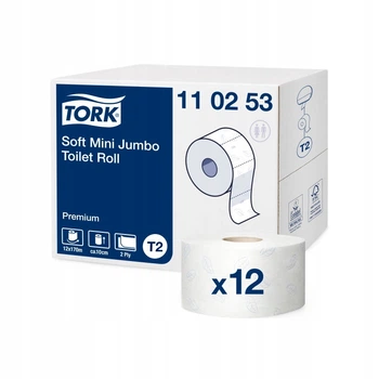 Туалетний папір в міні-рулонах Tork Premium джамбо 110253 (яшик 12шт)