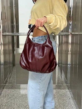 Сумка хобо на молнии средняя кожаная бордовая ARTiS Bags 4134925