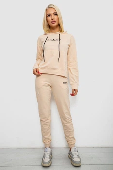 Спортивный костюм женский двухнитка, цвет бежевый, 214R1419-006, AGER, размер XS
